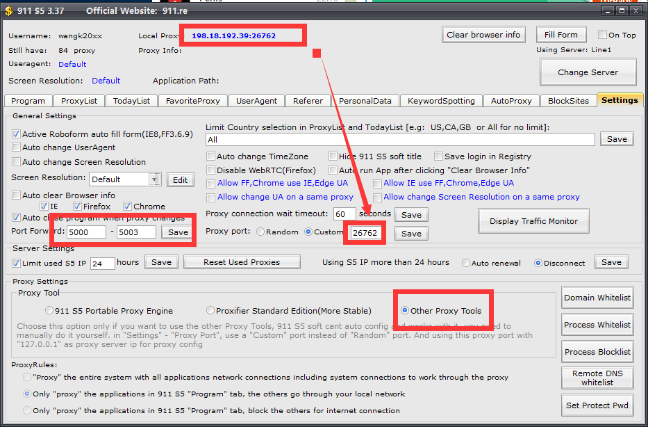 911-Proxy-setting